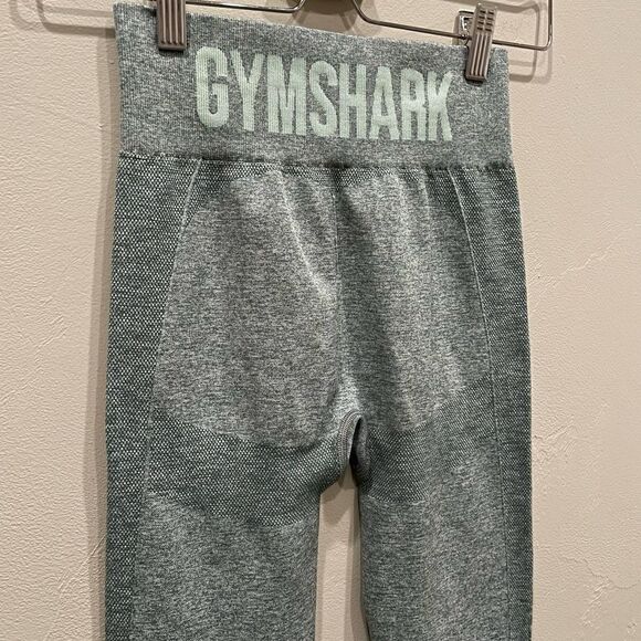 Gymshark High-Waisted Green Marled Crop Leggings - Size: Small - Picture 6 of 6